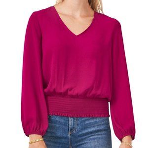 1. State Ladies Smocked Waist Blouse. Size Small. Plum Fairy